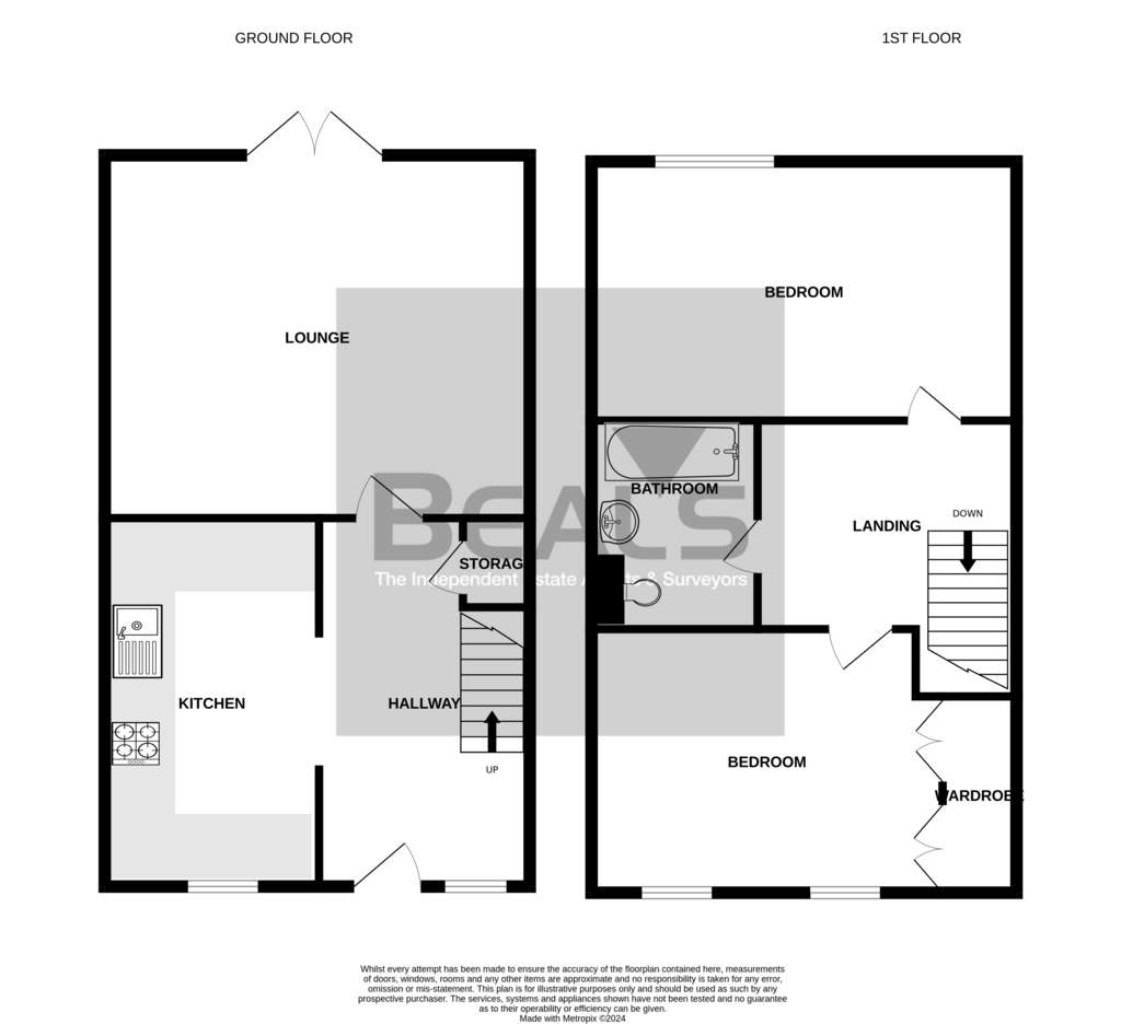 2 bedroom terraced house to rent - floorplan