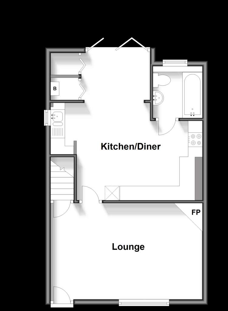 3 bedroom semi-detached house for sale - floorplan