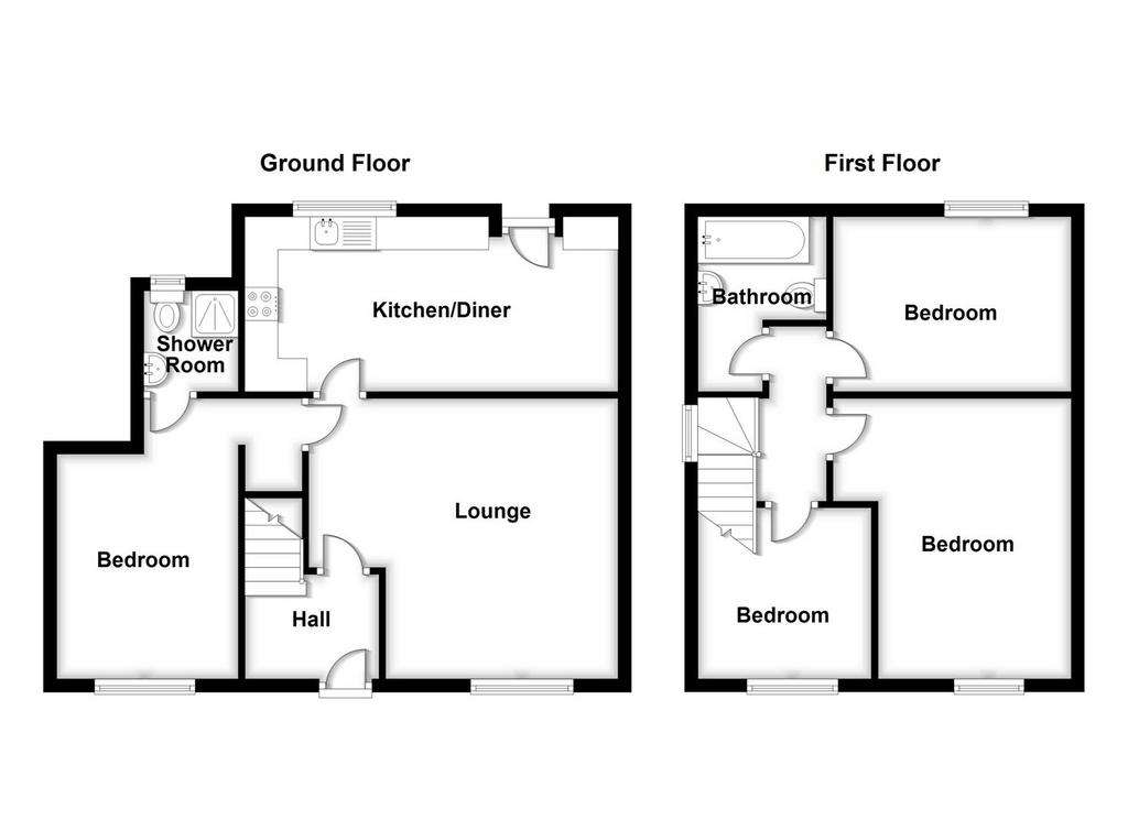 4 bedroom semi-detached house for sale - floorplan