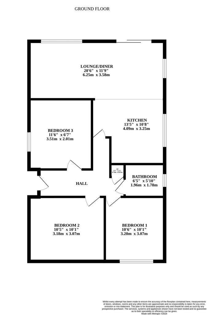 3 bedroom detached bungalow for sale - floorplan