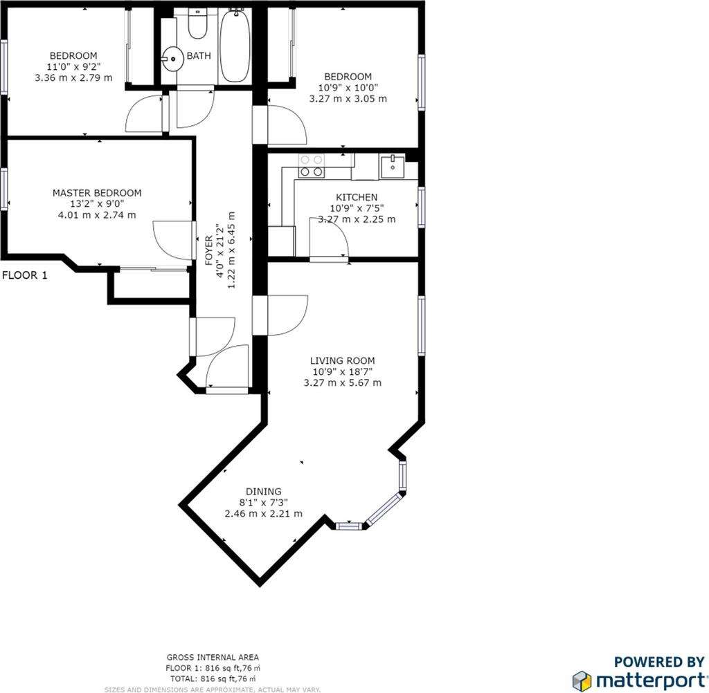 3 bedroom flat for sale - floorplan