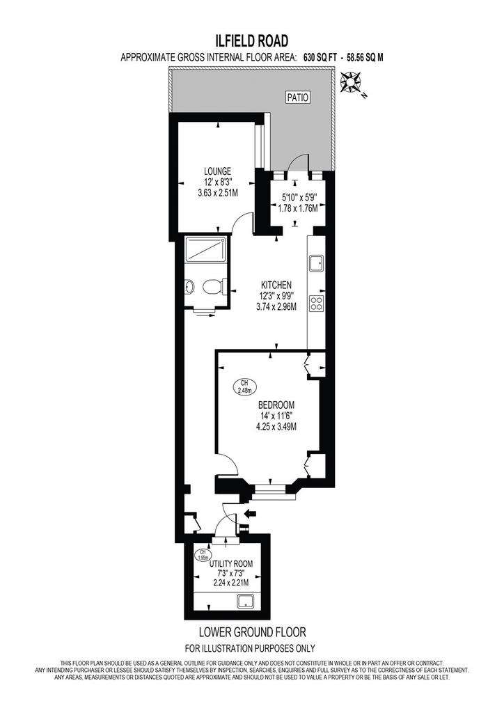 1 bedroom flat to rent - floorplan