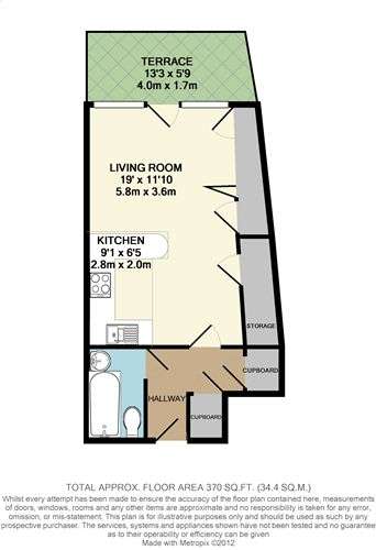 Studio flat to rent - floorplan