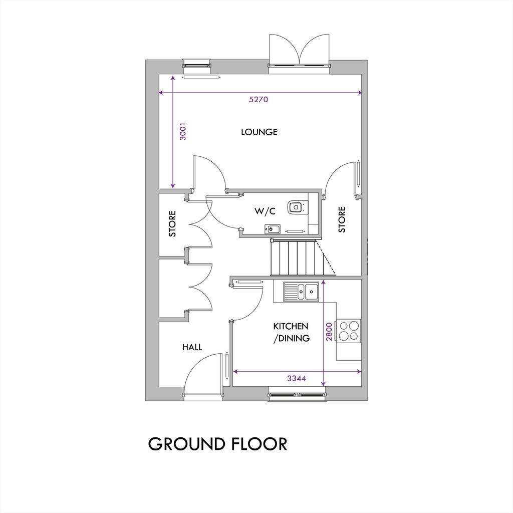 3 bedroom semi-detached house for sale - floorplan