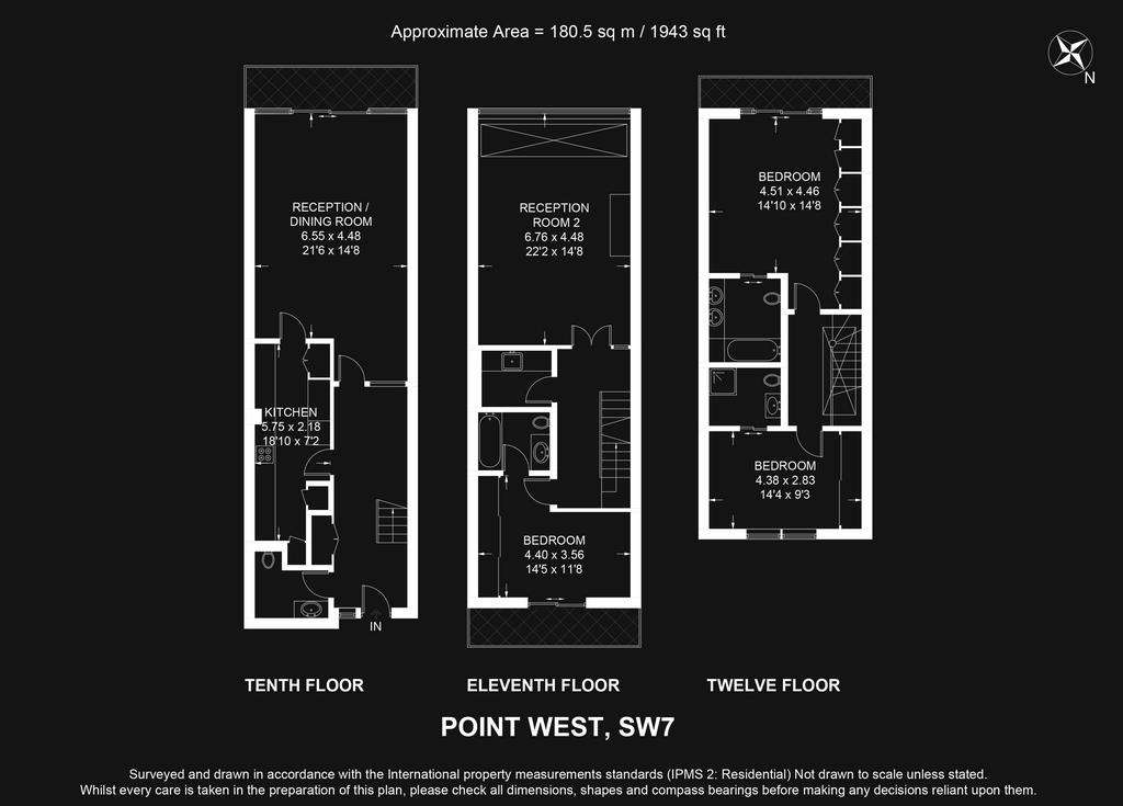 3 bedroom flat to rent - floorplan