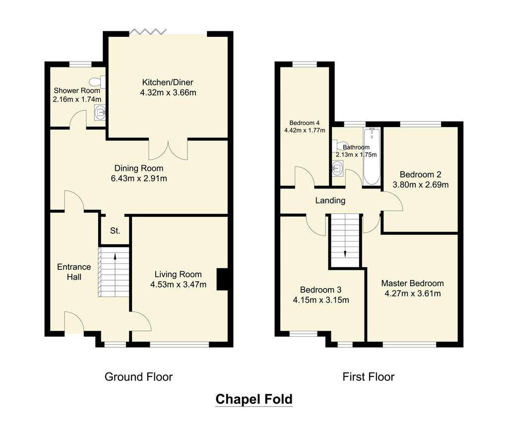 4 bedroom semi-detached house for sale - floorplan