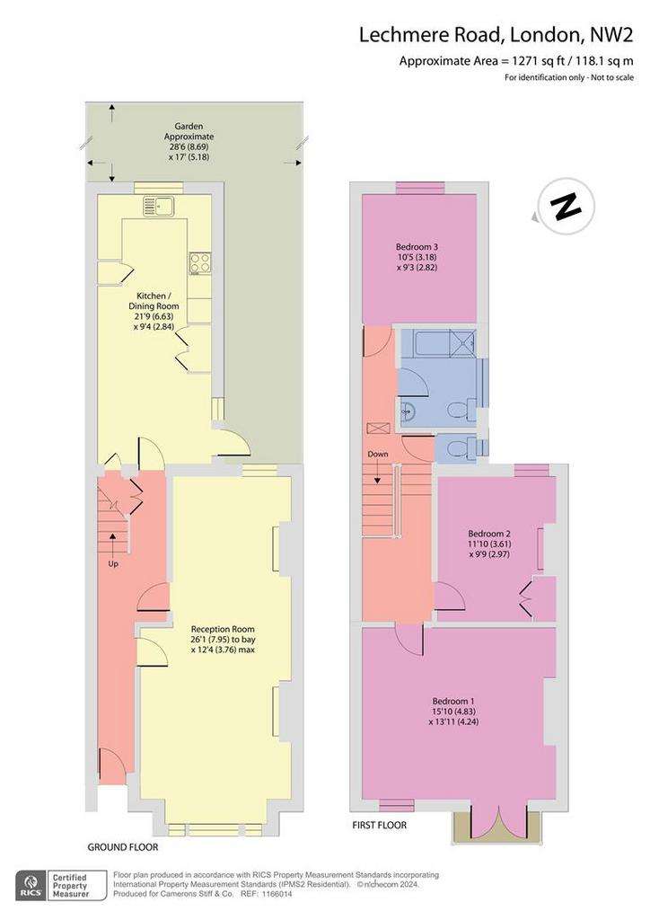 3 bedroom terraced house for sale - floorplan