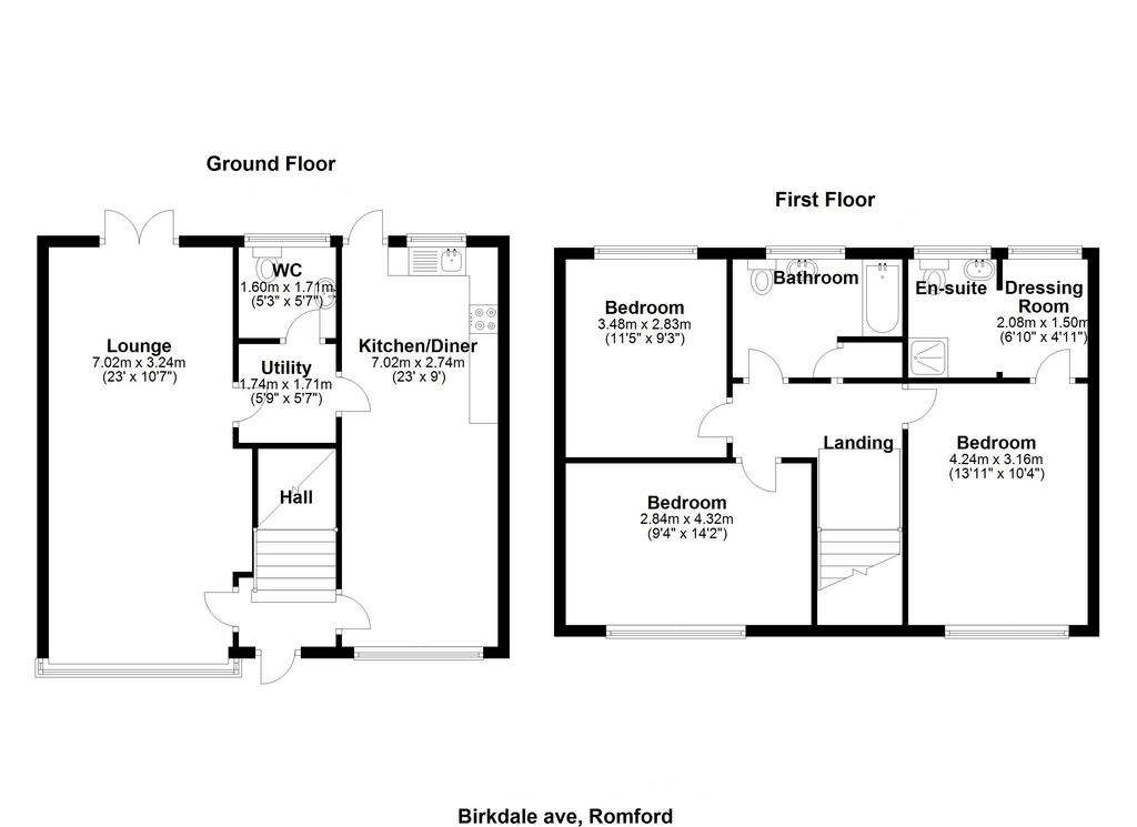 3 bedroom end of terrace house for sale - floorplan