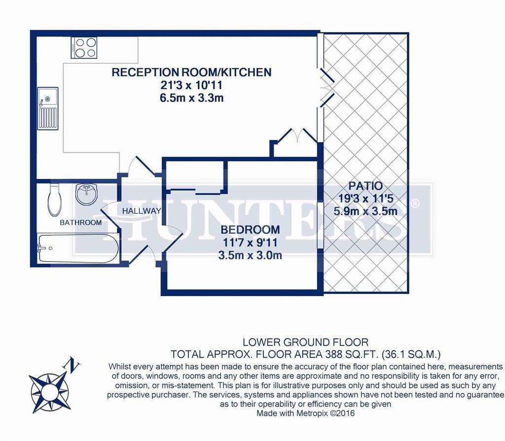 1 bedroom flat to rent - floorplan