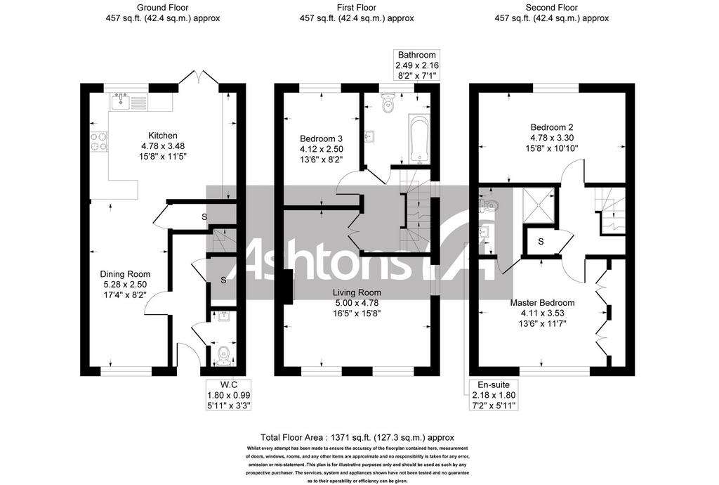 3 bedroom town house for sale - floorplan