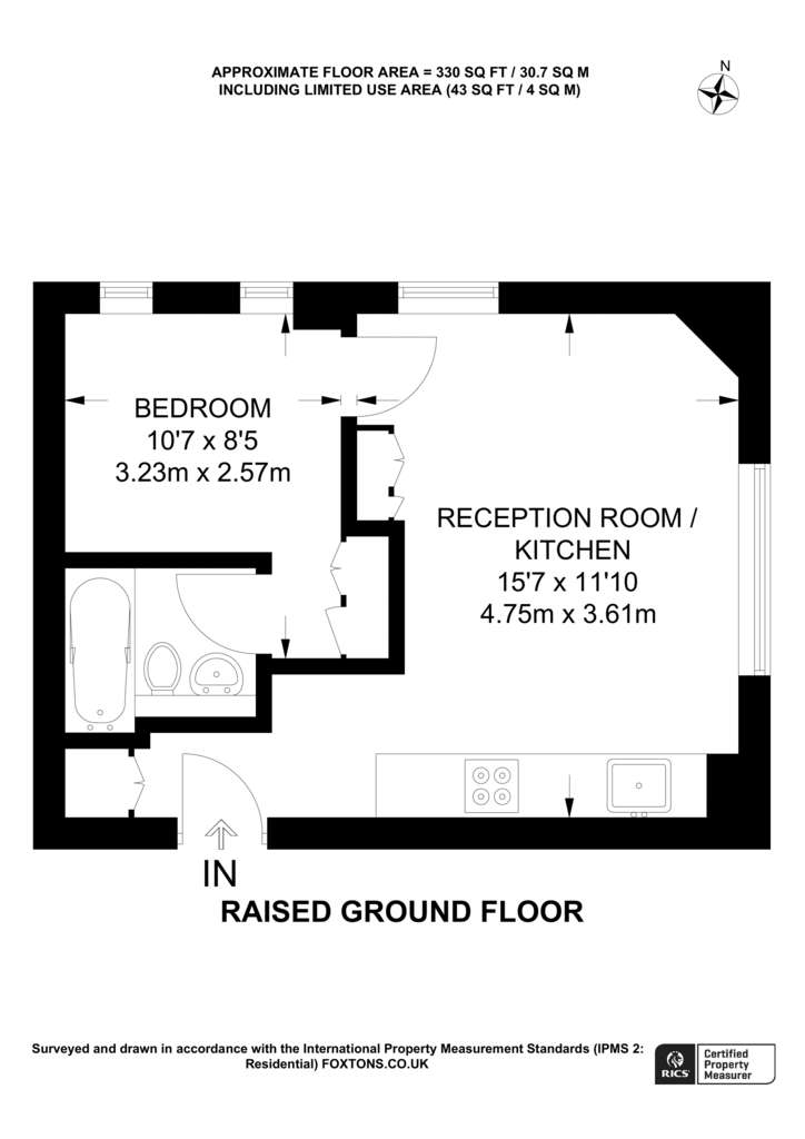 1 bedroom flat to rent - floorplan