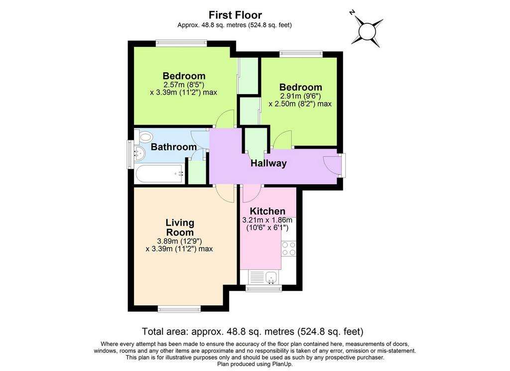 2 bedroom flat to rent - floorplan