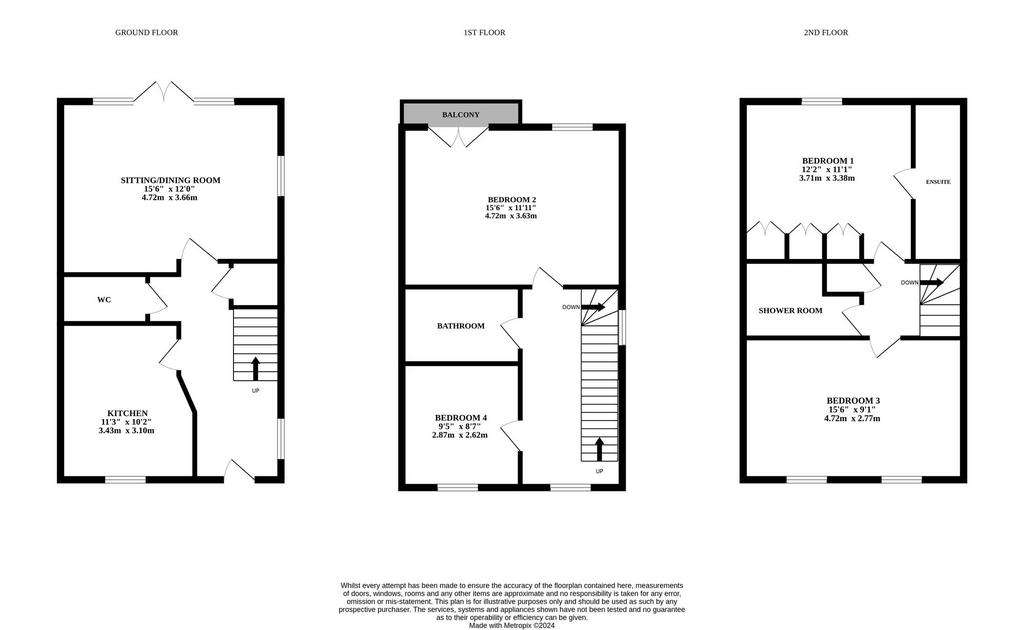 4 bedroom end of terrace house for sale - floorplan