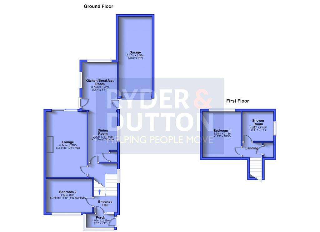 2 bedroom semi-detached house for sale - floorplan