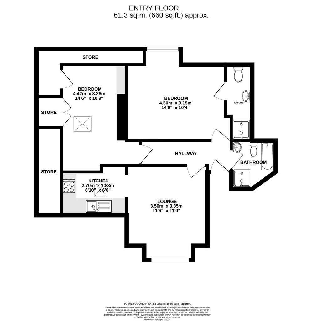 2 bedroom flat for sale - floorplan