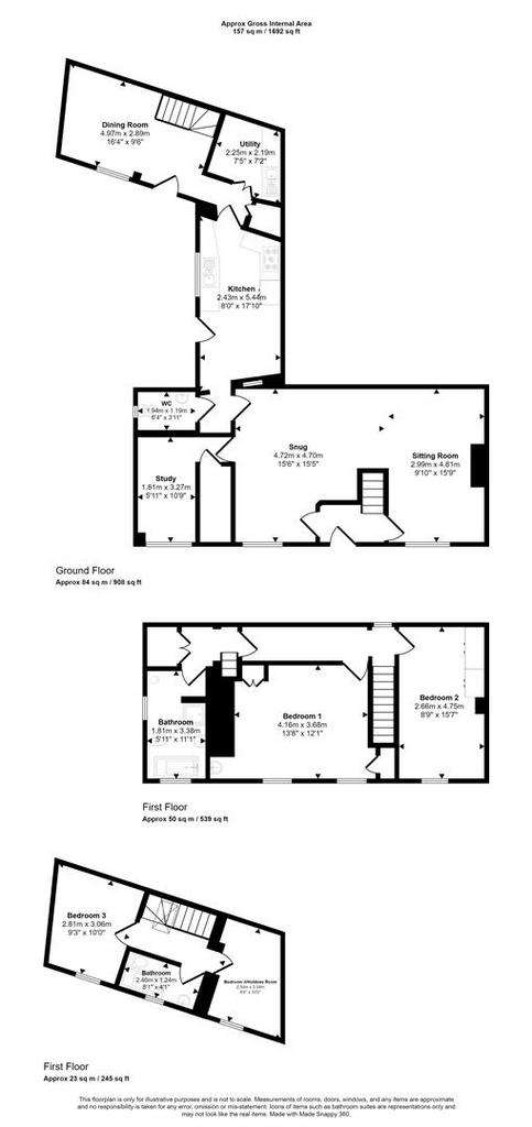 4 bedroom cottage for sale - floorplan