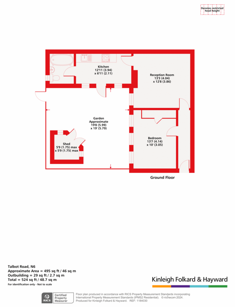 1 bedroom flat for sale - floorplan