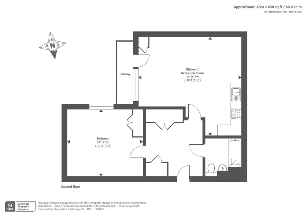 1 bedroom flat for sale - floorplan