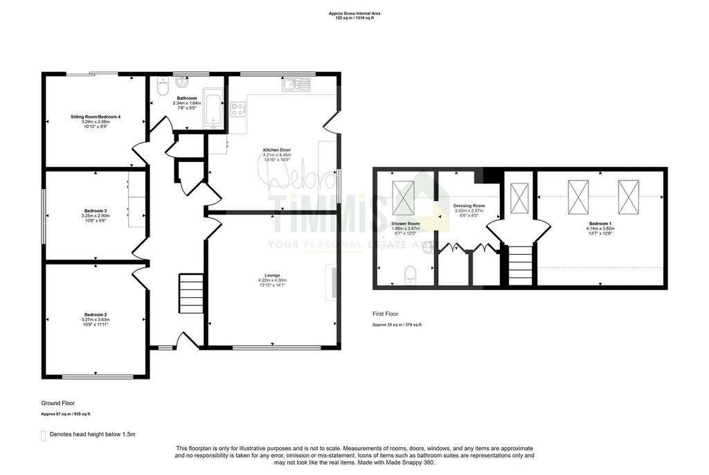 3 bedroom detached bungalow for sale - floorplan