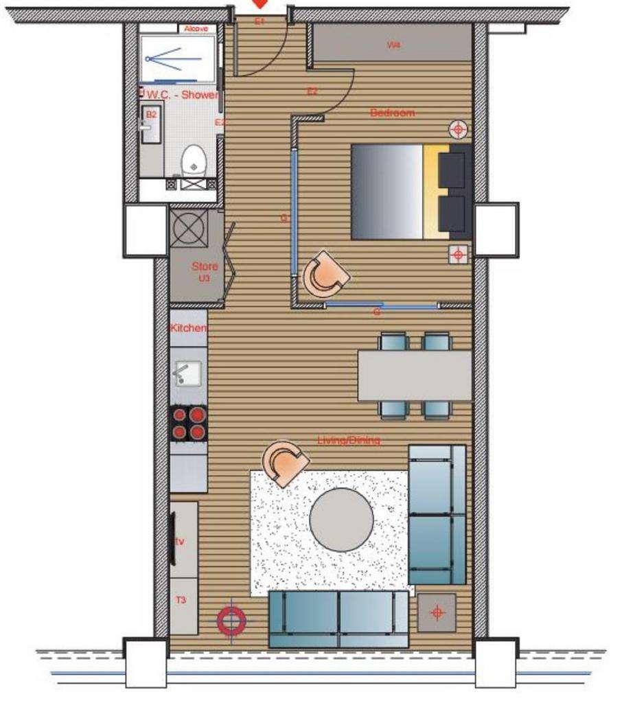 1 bedroom flat to rent - floorplan