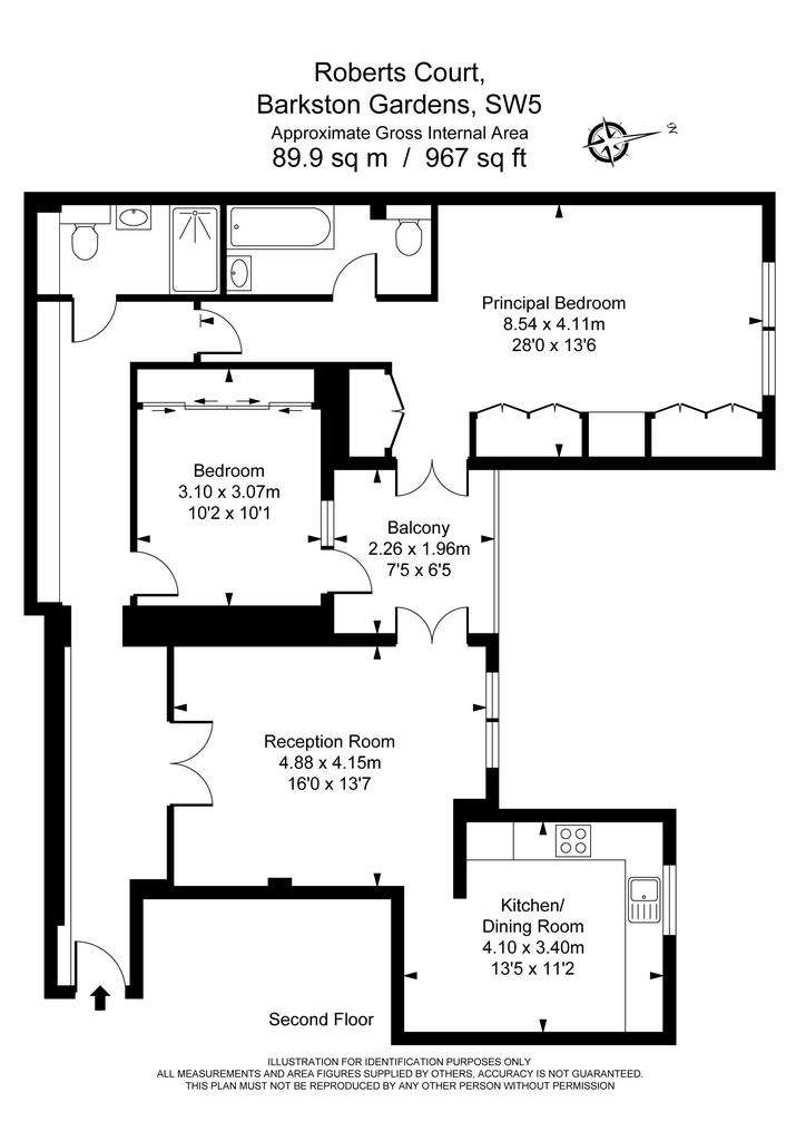 2 bedroom flat to rent - floorplan