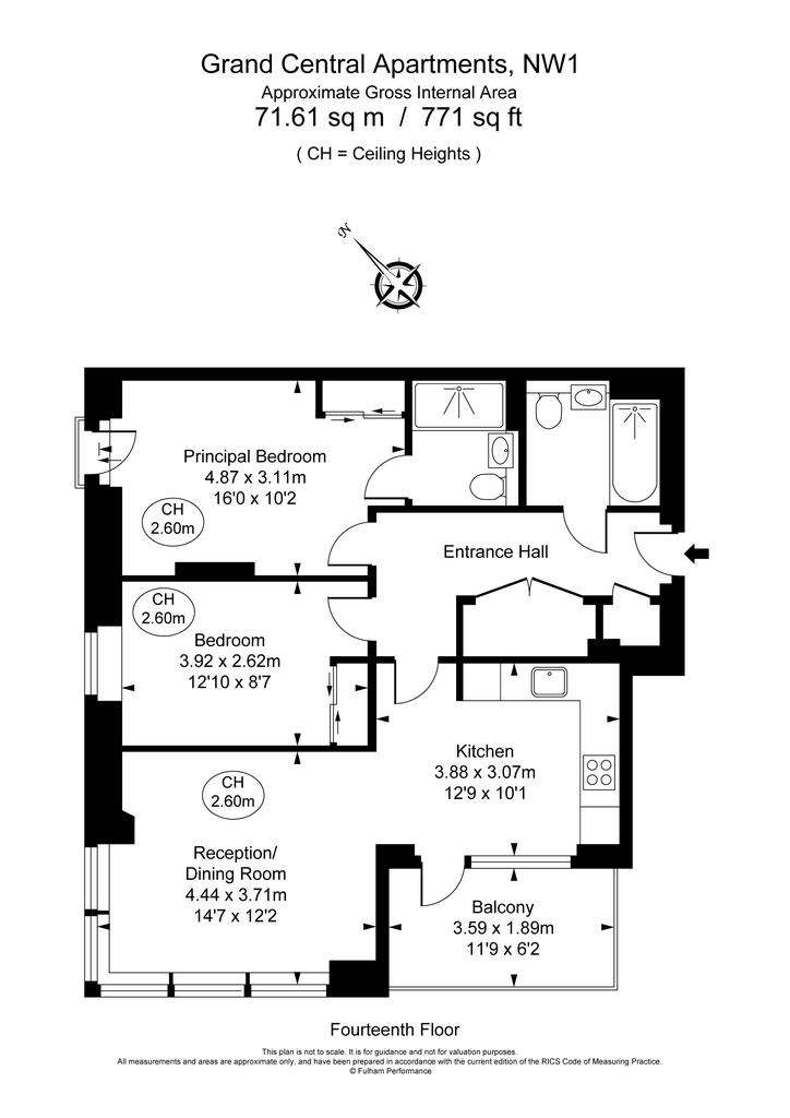 2 bedroom flat to rent - floorplan