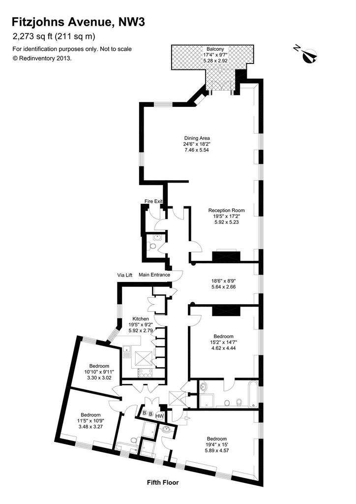 4 bedroom penthouse apartment to rent - floorplan