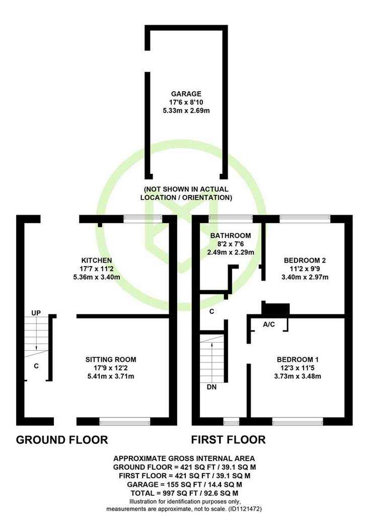 2 bedroom terraced house for sale - floorplan