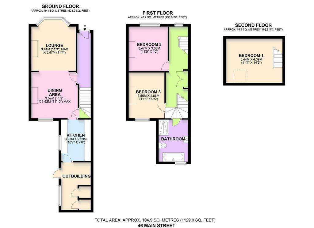 3 bedroom terraced house for sale - floorplan