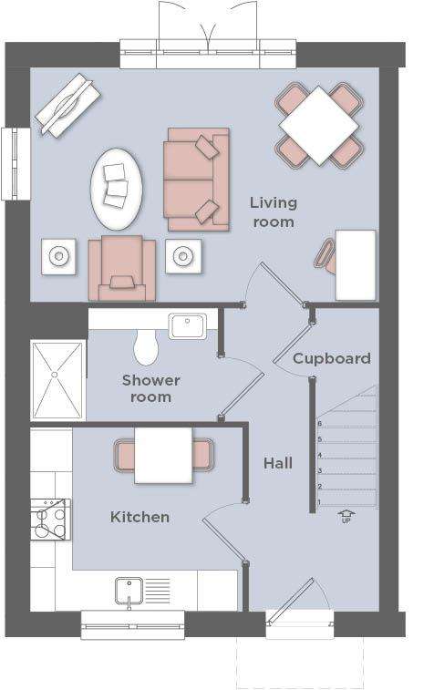 2 bedroom retirement property for sale - floorplan