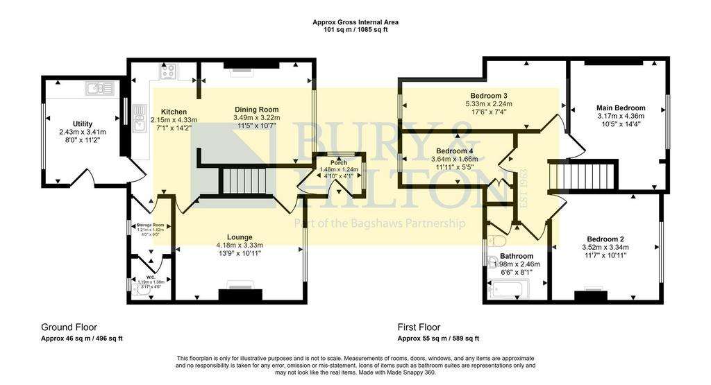 4 bedroom semi-detached house for sale - floorplan