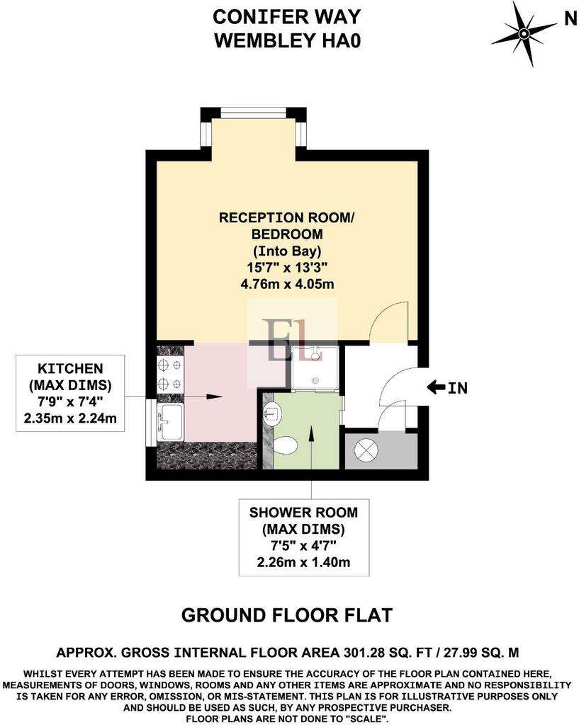 Studio flat for sale - floorplan