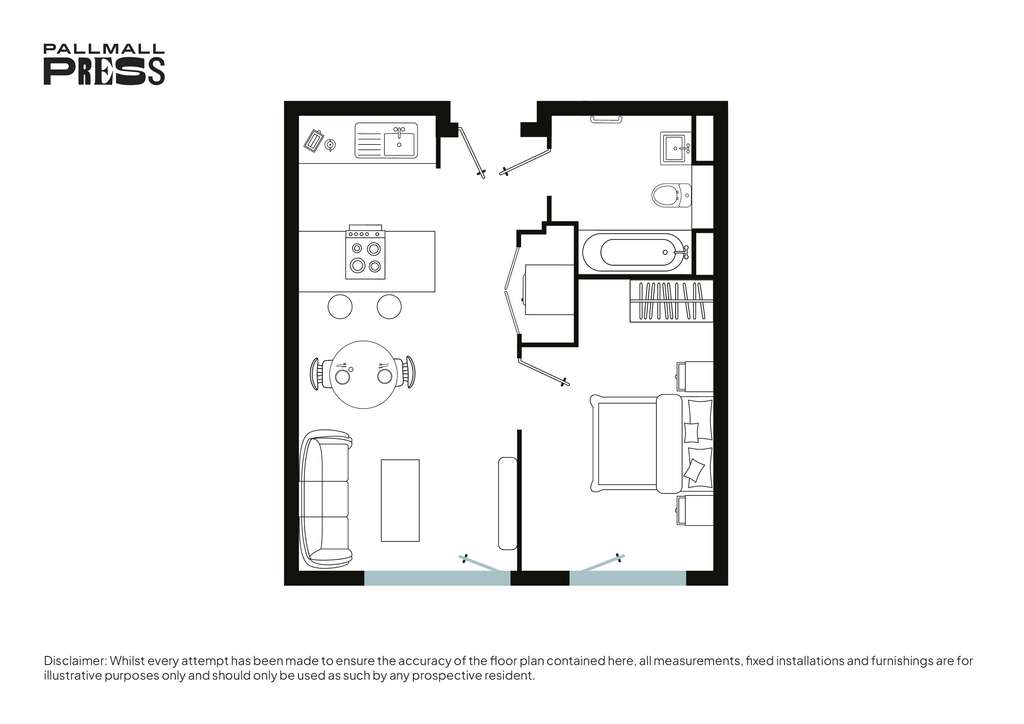 1 bedroom flat to rent - floorplan