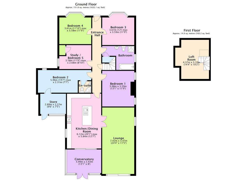 4 bedroom detached bungalow for sale - floorplan