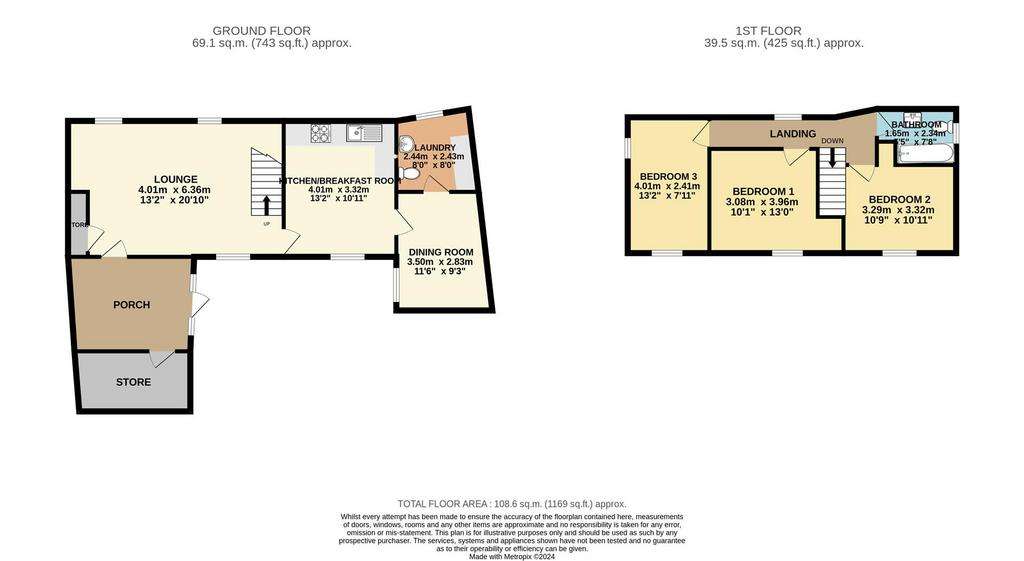 3 bedroom cottage to rent - floorplan