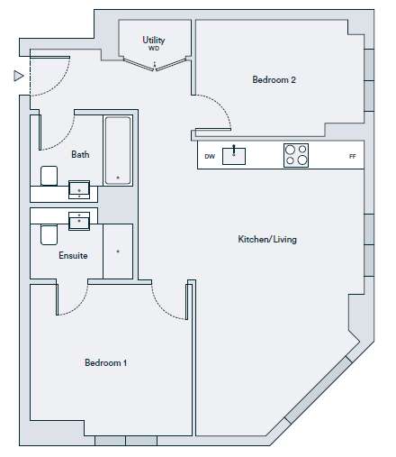 2 bedroom flat for sale - floorplan