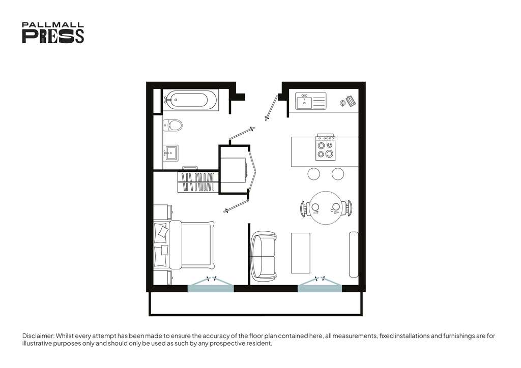 1 bedroom flat to rent - floorplan