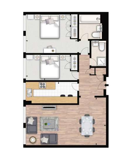 2 bedroom flat to rent - floorplan