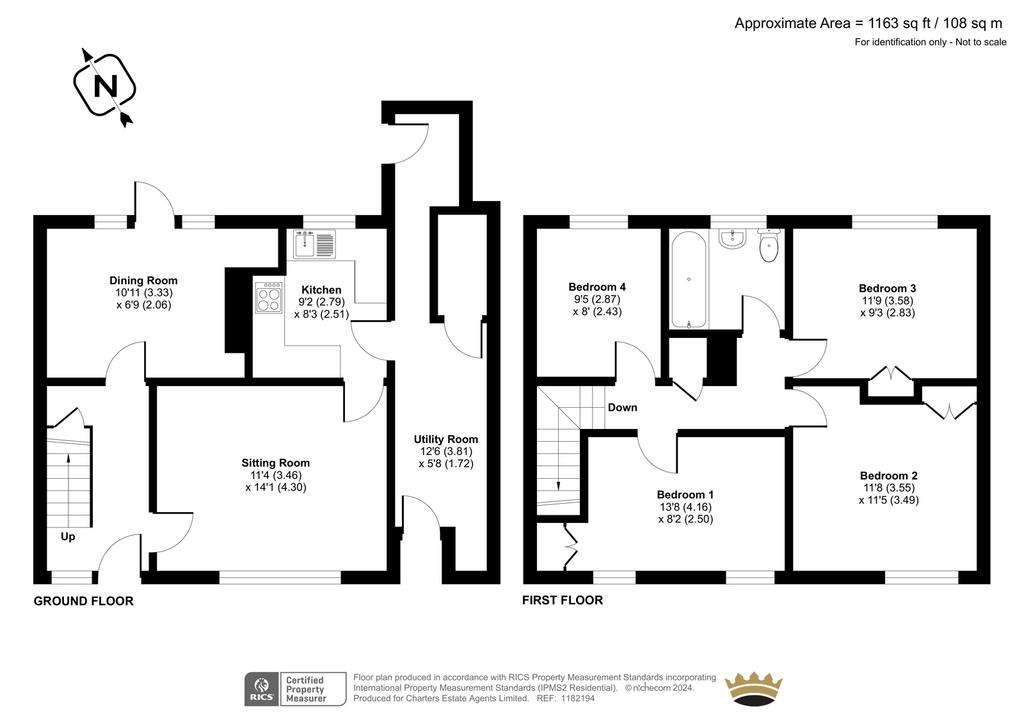 4 bedroom terraced house for sale - floorplan