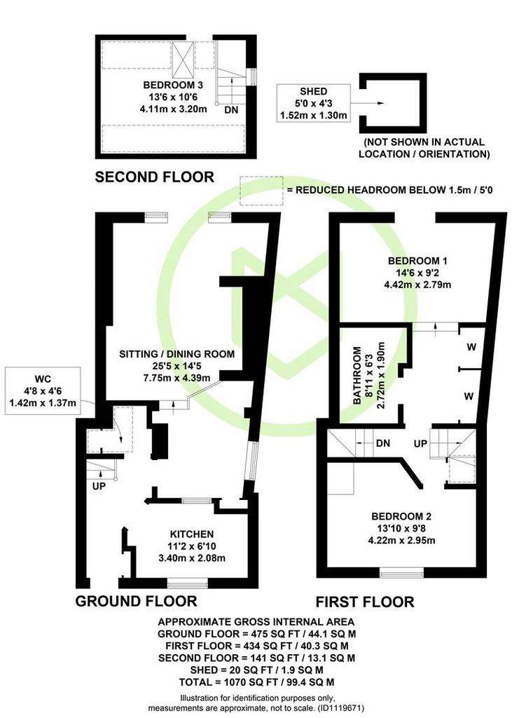 3 bedroom cottage for sale - floorplan