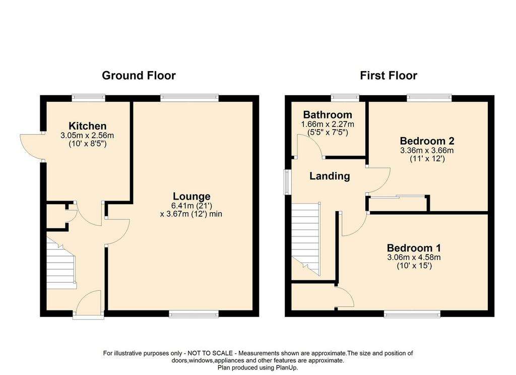 2 bedroom semi-detached house for sale - floorplan