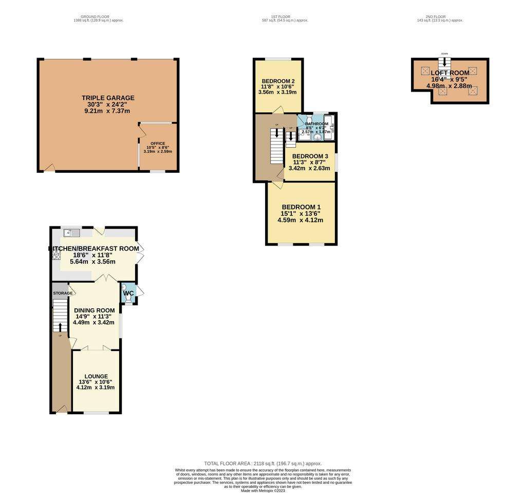 3 bedroom semi-detached house for sale - floorplan