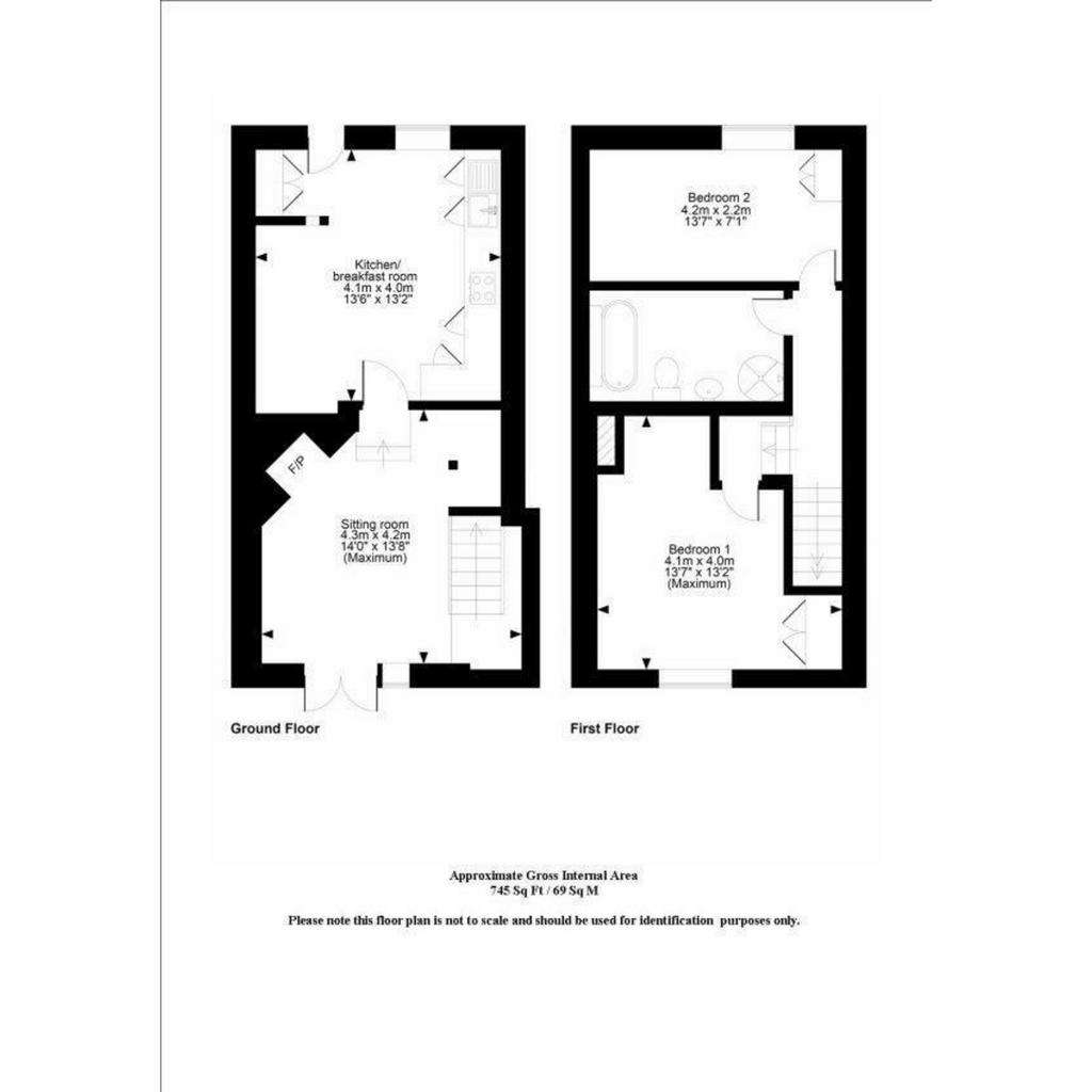 2 bedroom cottage to rent - floorplan