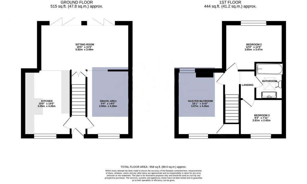 3 bedroom semi-detached house to rent - floorplan