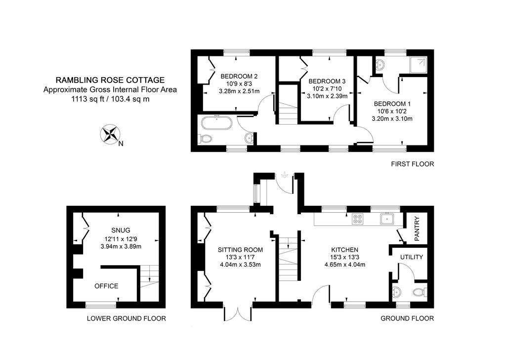 3 bedroom semi-detached house for sale - floorplan