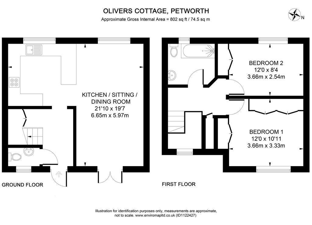 2 bedroom detached house for sale - floorplan