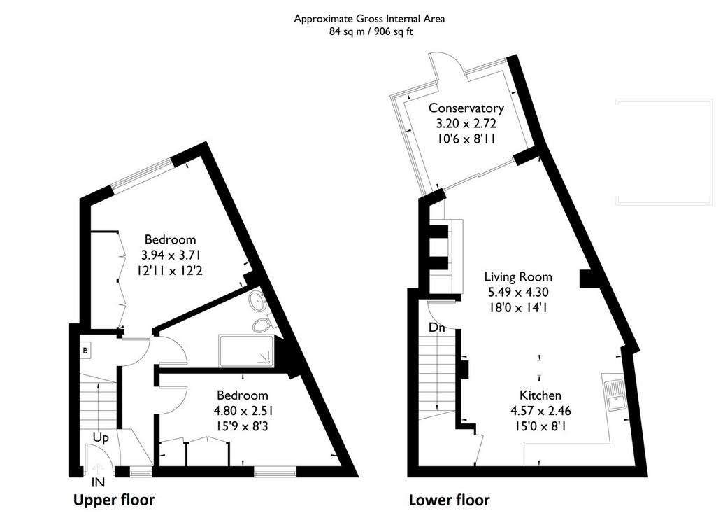 2 bedroom cottage for sale - floorplan