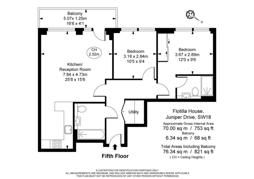 2 bedroom flat to rent - floorplan