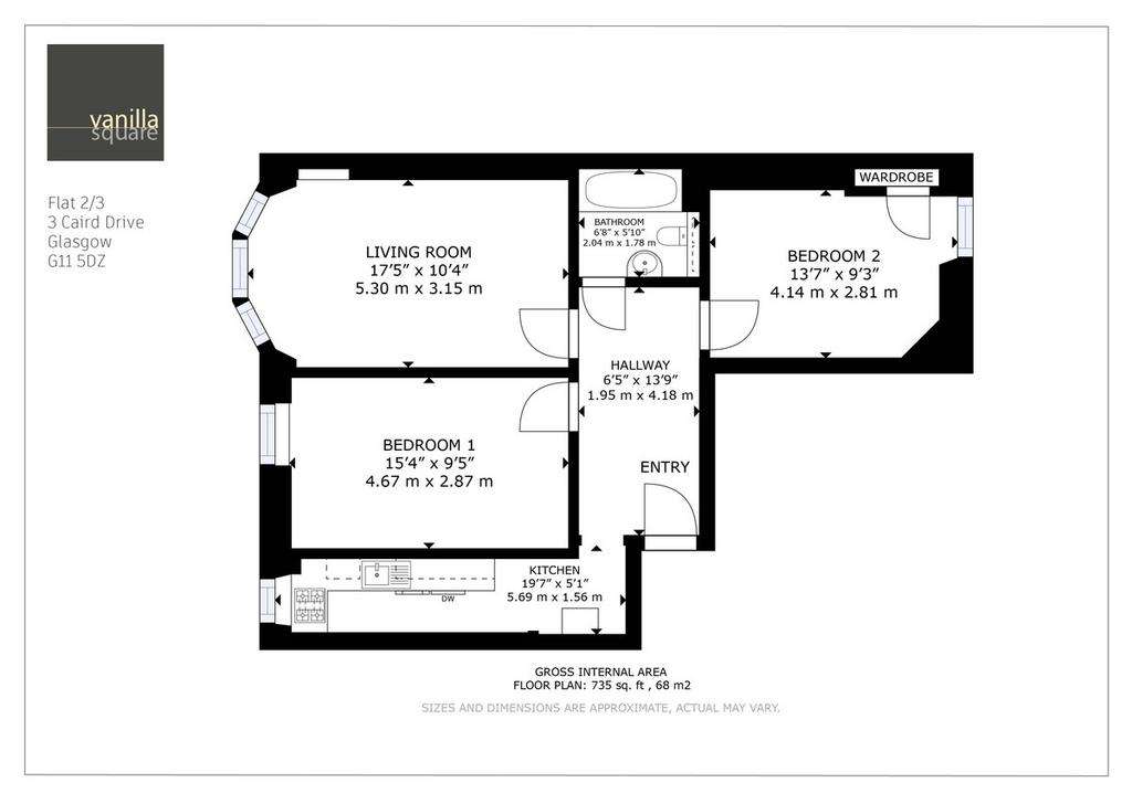 2 bedroom flat for sale - floorplan