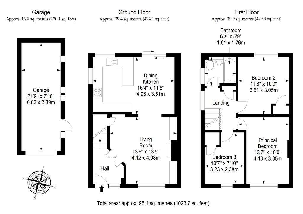 3 bedroom semi-detached house for sale - floorplan